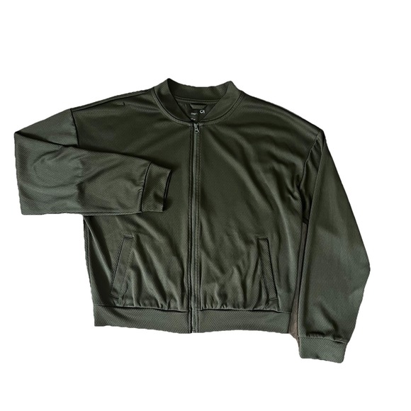 Gap Fit Stretch Performance Training Zip‎ Jacket Olive Green Medium Tall Jersey - Picture 1 of 9